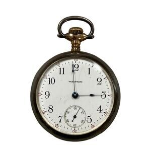 Antique American Waltham Watch Co. Tri Color Hunting Case Pocket Watch Sterling